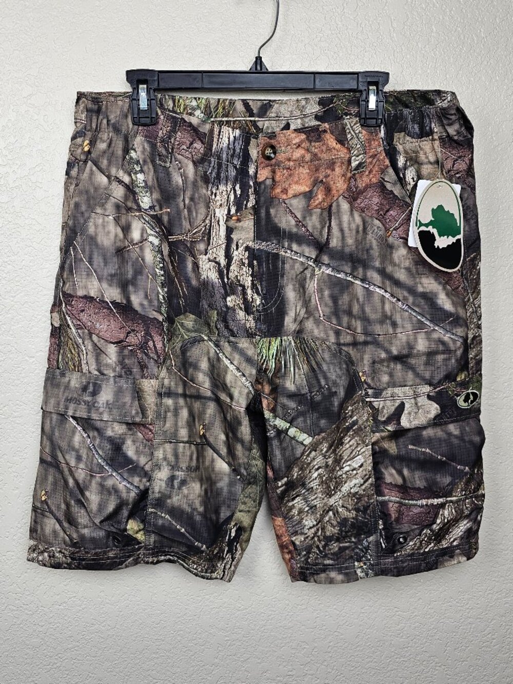 Mossy Oak Men's Cargo Shorts Camouflage Break Up Country Fishing Size 36 NWT